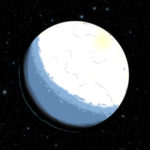 Artist's conception of the planet during the Cryogenian, clad in Snowball Earth glaciers and sea ice.